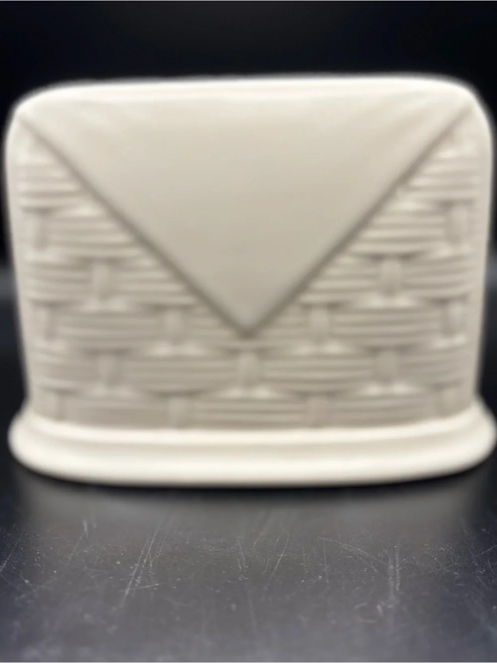 Vintage Pfaltzgraff Poetry Glossy Basketweave Napkin Holder Discontinued